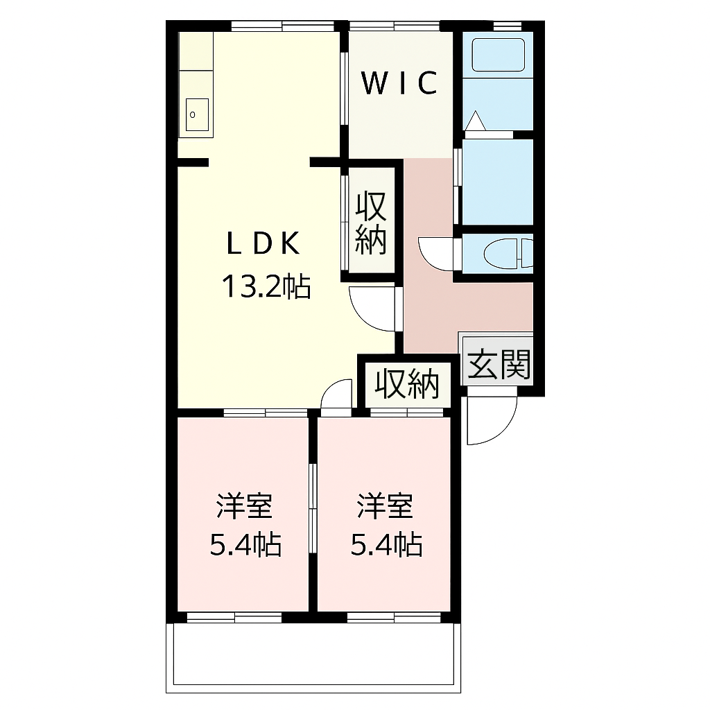 2LDKの間取図